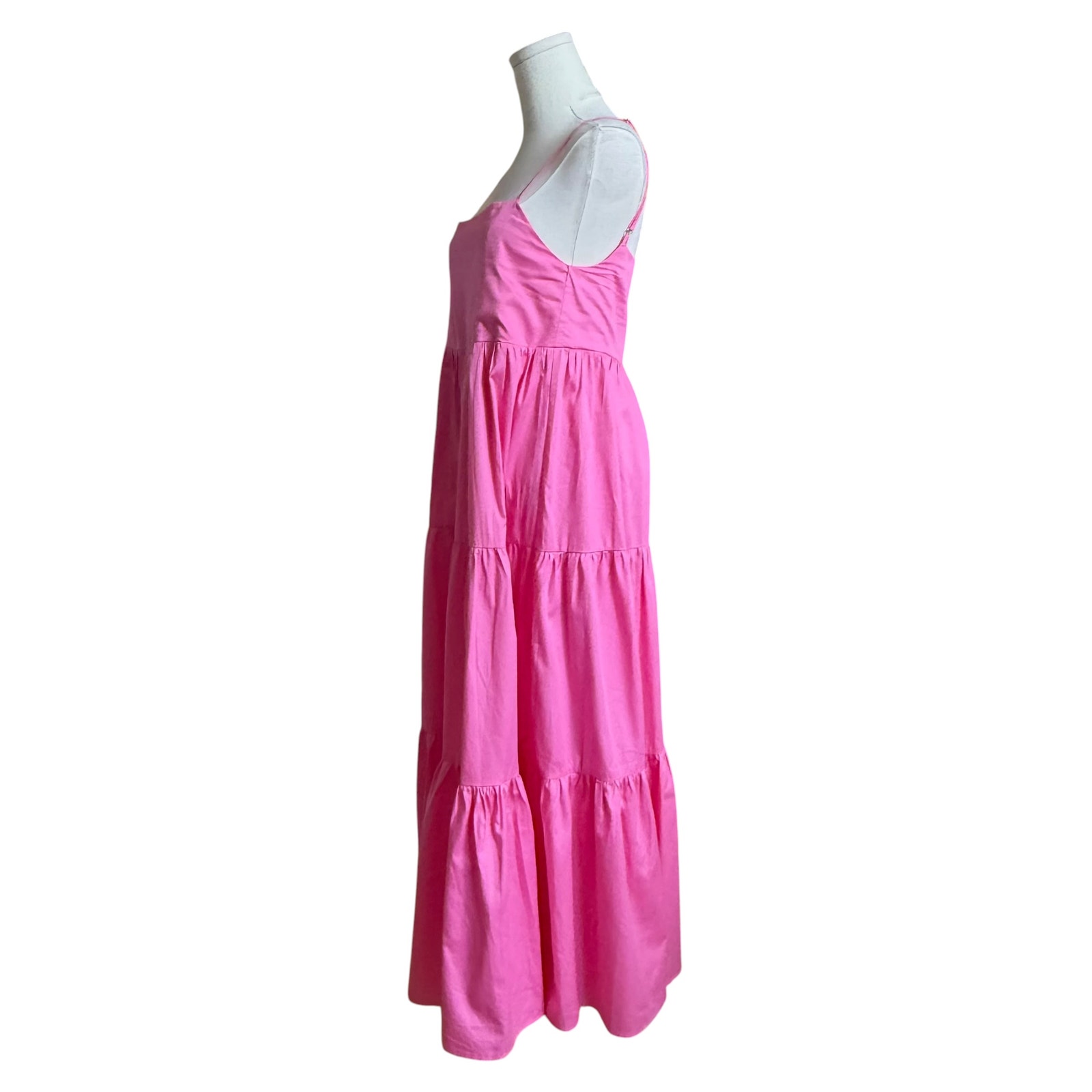 Charlie Holiday Isabella Maxi Dress Pink Cotton Tiered Nwt 2 Pullover Style — image 7 of 8
